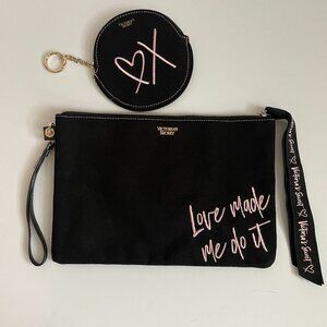 Victoria's Secret "Love Made Me Do It" Pouch Duo Wallet Coin Makeup Bag